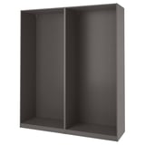 PAX 2 okvira garderobera, tamnosiva, 200x58x236 cm