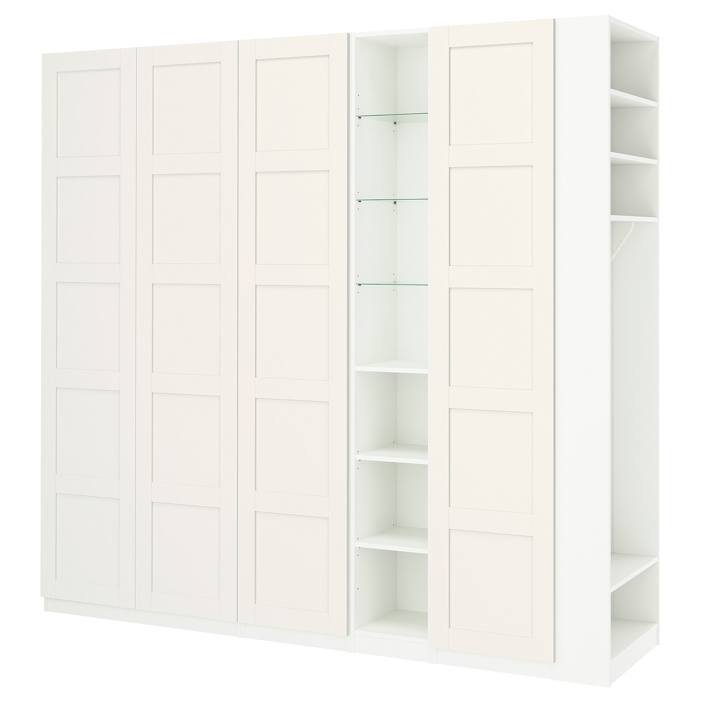 PAX / BERGSBO Kombinacija garderobera, bela bela/bela, 255x60x236 cm