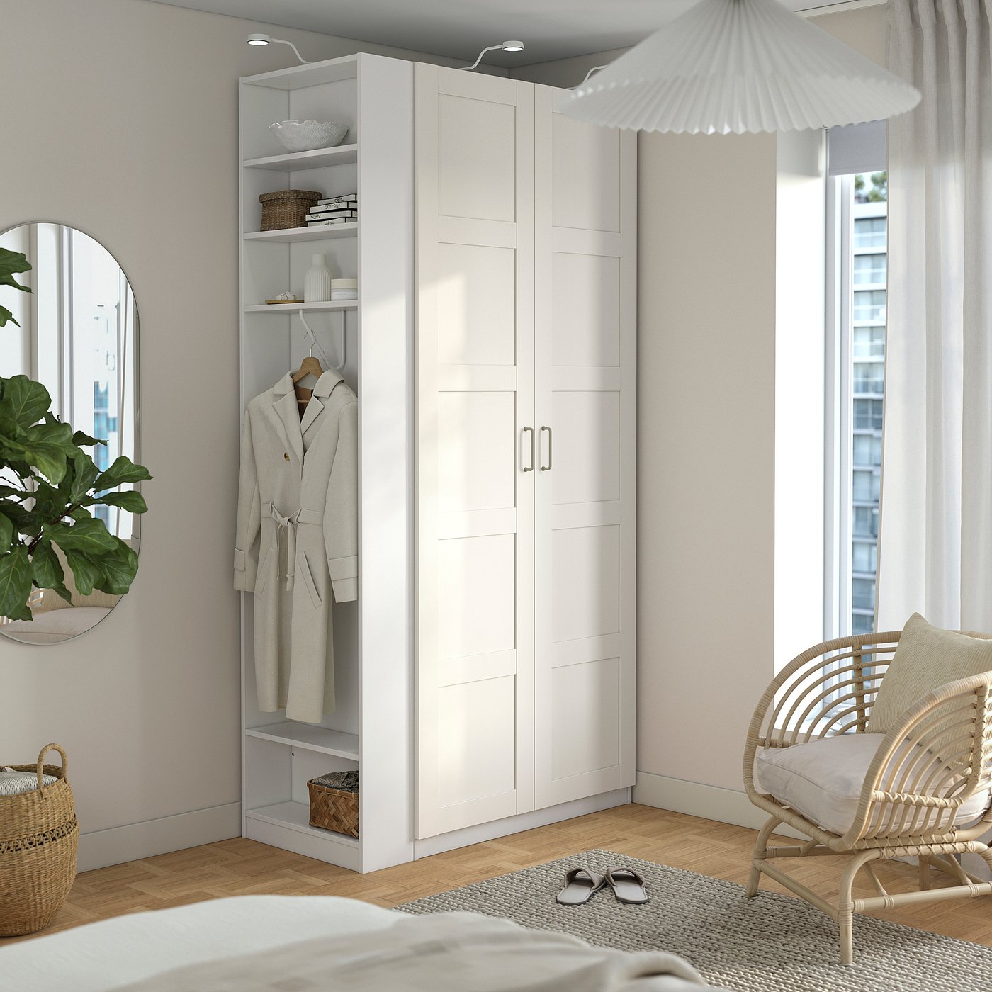 PAX / BERGSBO Kombinacija garderobera, bela bela/bela, 120x60x236 cm