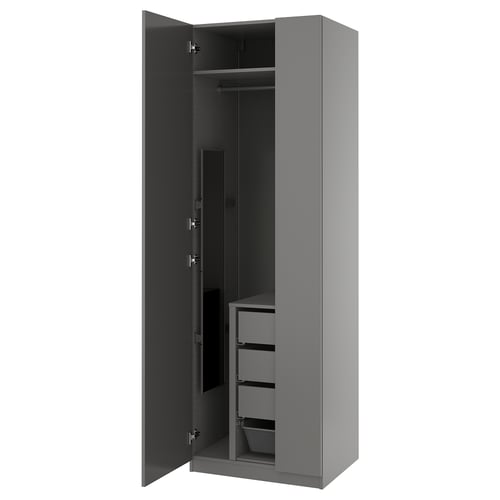 PAX / FORSAND Kombinacija garderobera, tamnosiva/tamnosiva, 75x60x236 cm