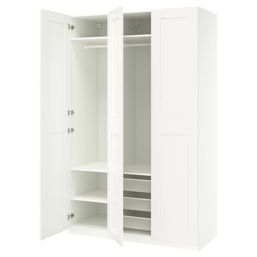 PAX / GRIMO Kombinacija garderobera, bela/bela, 150x60x236 cm