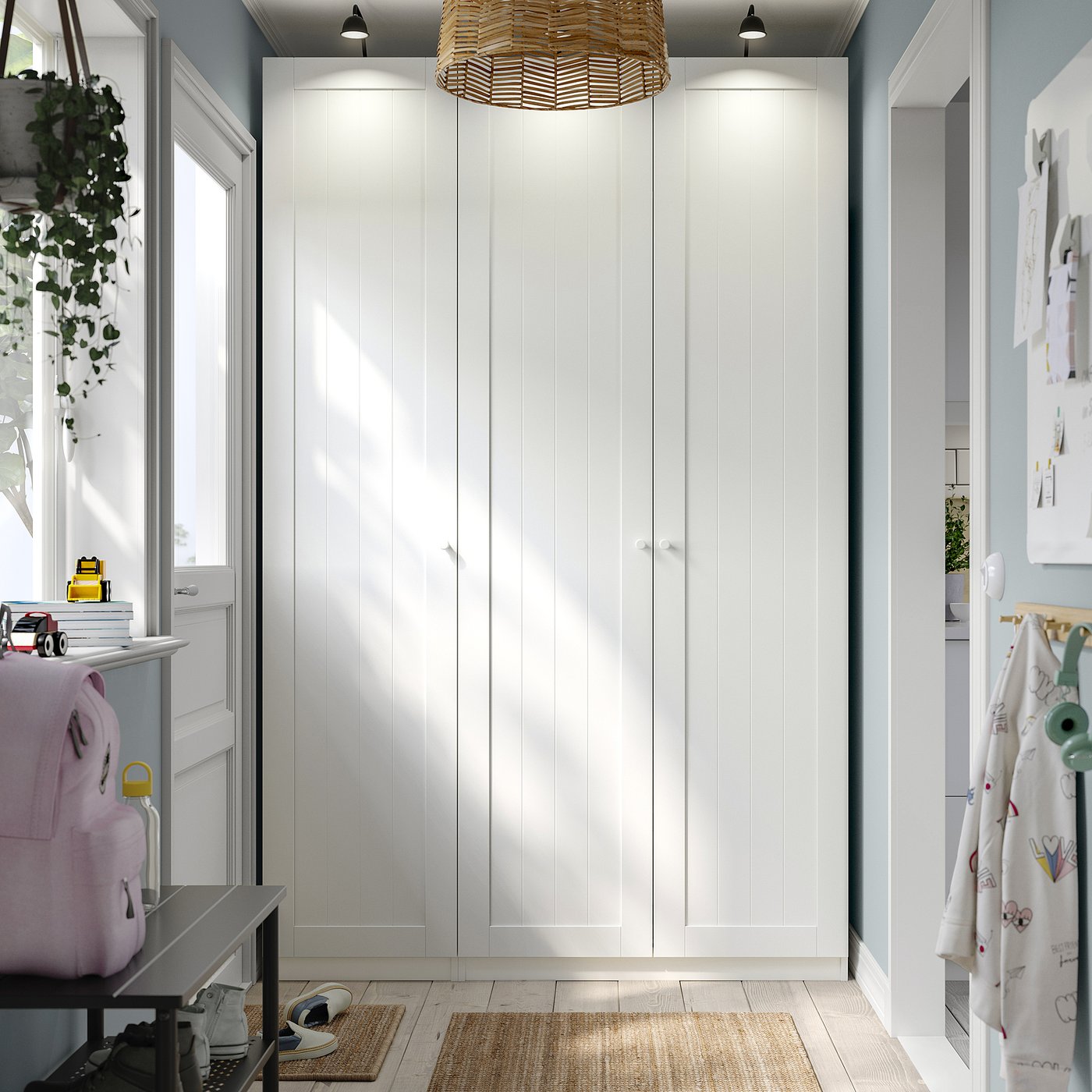PAX / GULLABERG Kombinacija garderobera, bela/bela, 150x60x236 cm