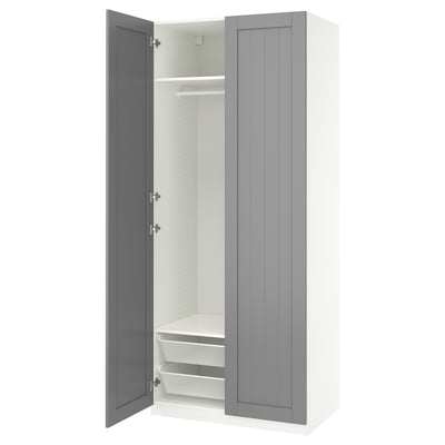 PAX / GULLABERG Kombinacija garderobera, bela/siva, 100x60x236 cm