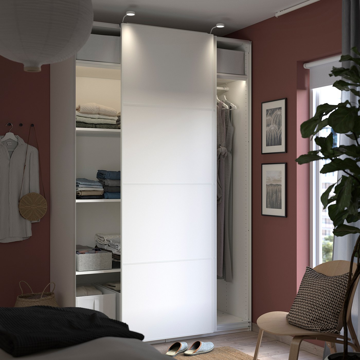 PAX Okvir garderobera, bela, 75x58x236 cm