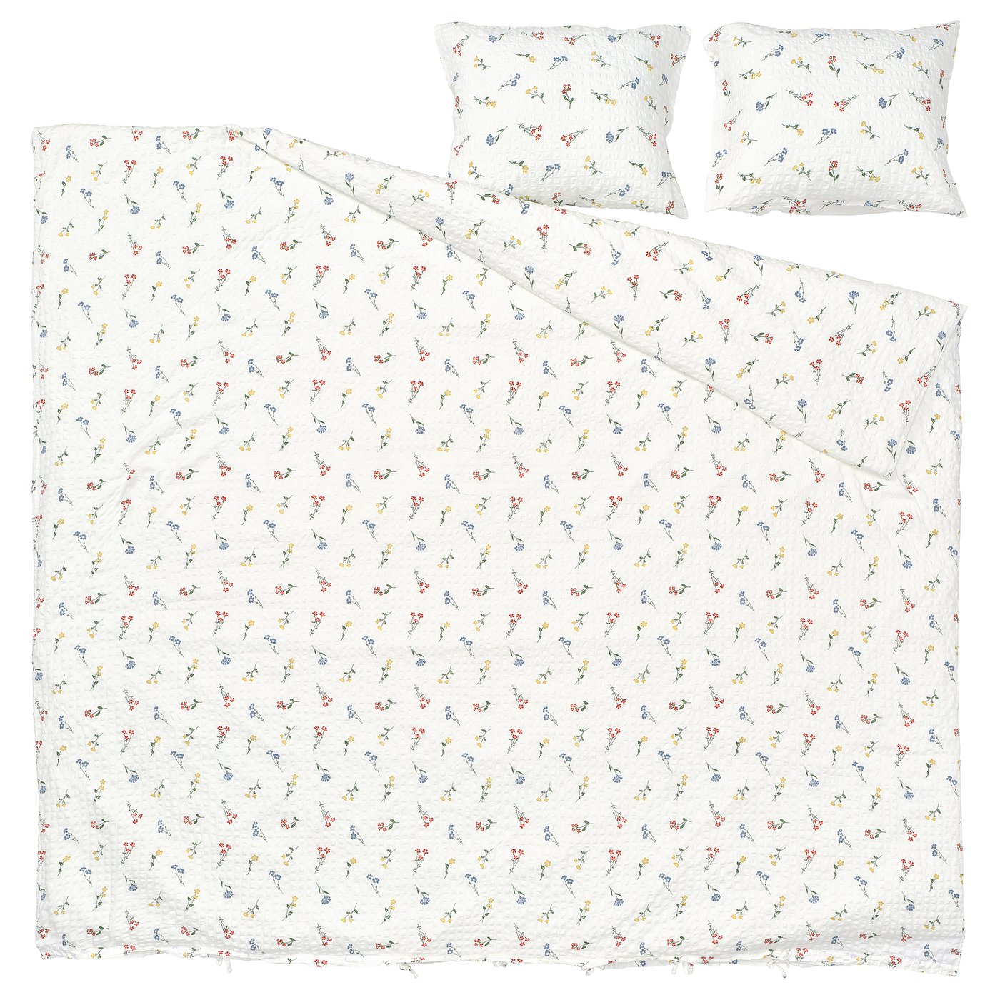 PILDV&Auml;RGMAL Jorganska navlaka i 2 jastučnice, bela/cvetna &scaron;ara, 200x200/50x60 cm