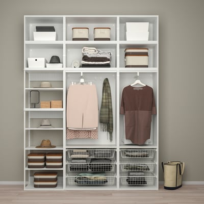 PLATSA Garderober s 11 vrata, bela/FONNES bela, 200x42x261 cm