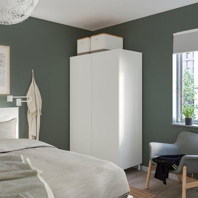 PLATSA Garderober s 2 vrata, bela/Fonnes bela, 120x57x191 cm