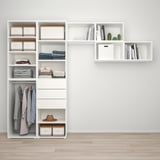 PLATSA Garderober s 2 vrata i 3 fioke, bela/FONNES bela, 300x57x241 cm
