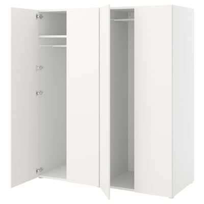 PLATSA Garderober s 4 vrata, bela/Fonnes bela, 160x57x181 cm