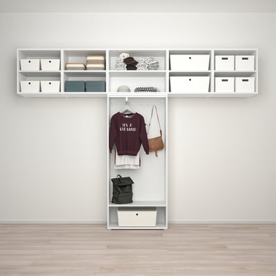 PLATSA Garderober s 8 vrata, bela Fonnes/bela, 320x42x241 cm