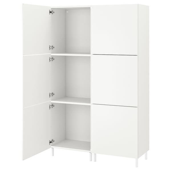 PLATSA Garderober sa 6 vrata, bela/Fonnes bela, 120x42x191 cm