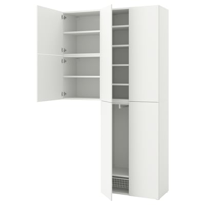 PLATSA Garderober sa 6 vrata, Fonnes bela, 140x42x241 cm