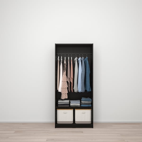 RAKKESTAD Garderober s 2 vrata, crno-smeđa, 79x176 cm