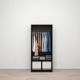 RAKKESTAD Garderober s 2 vrata, crno-smeđa, 79x176 cm