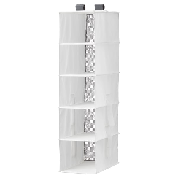RASSLA Odlaganje s 5 pregrada, bela, 25x40x98 cm