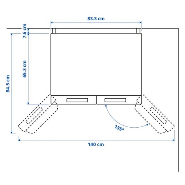 RIBBENÅS Frižider/zamrzivač s duplim vratima, IKEA 700 samostojeće/nerđajući čelik, 347/169 l