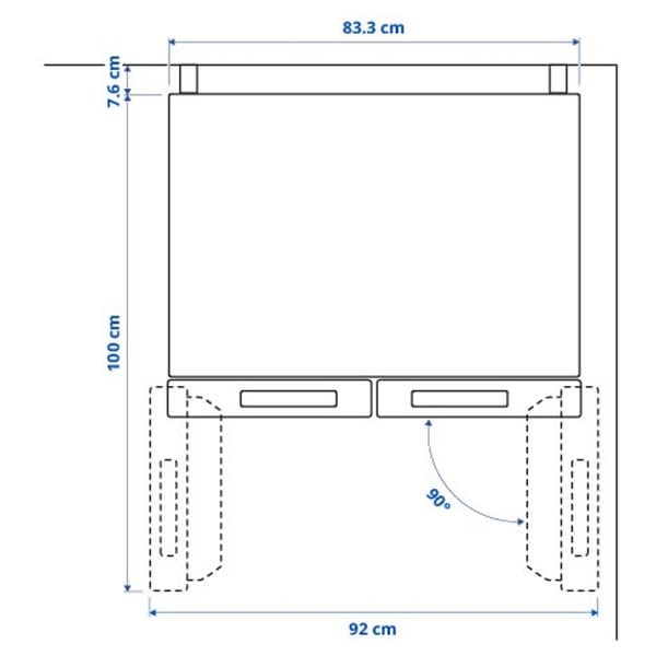 RIBBENÅS Frižider/zamrzivač s duplim vratima, IKEA 700 samostojeće/nerđajući čelik, 347/169 l