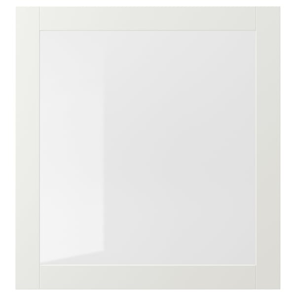 SINDVIK Staklena vrata, bela/bistro staklo, 60x64 cm