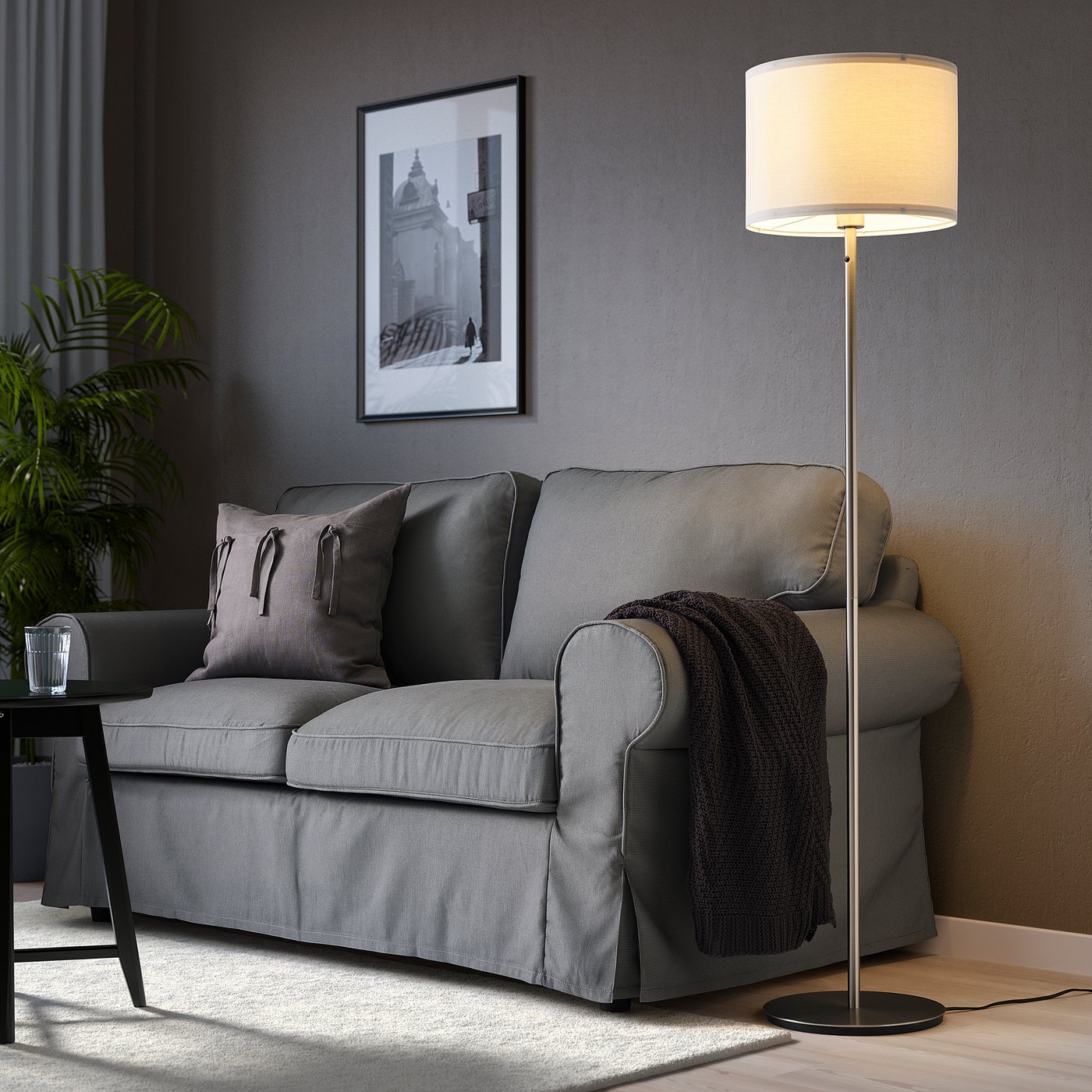 SKAFTET Osnova podne lampe, niklovano
