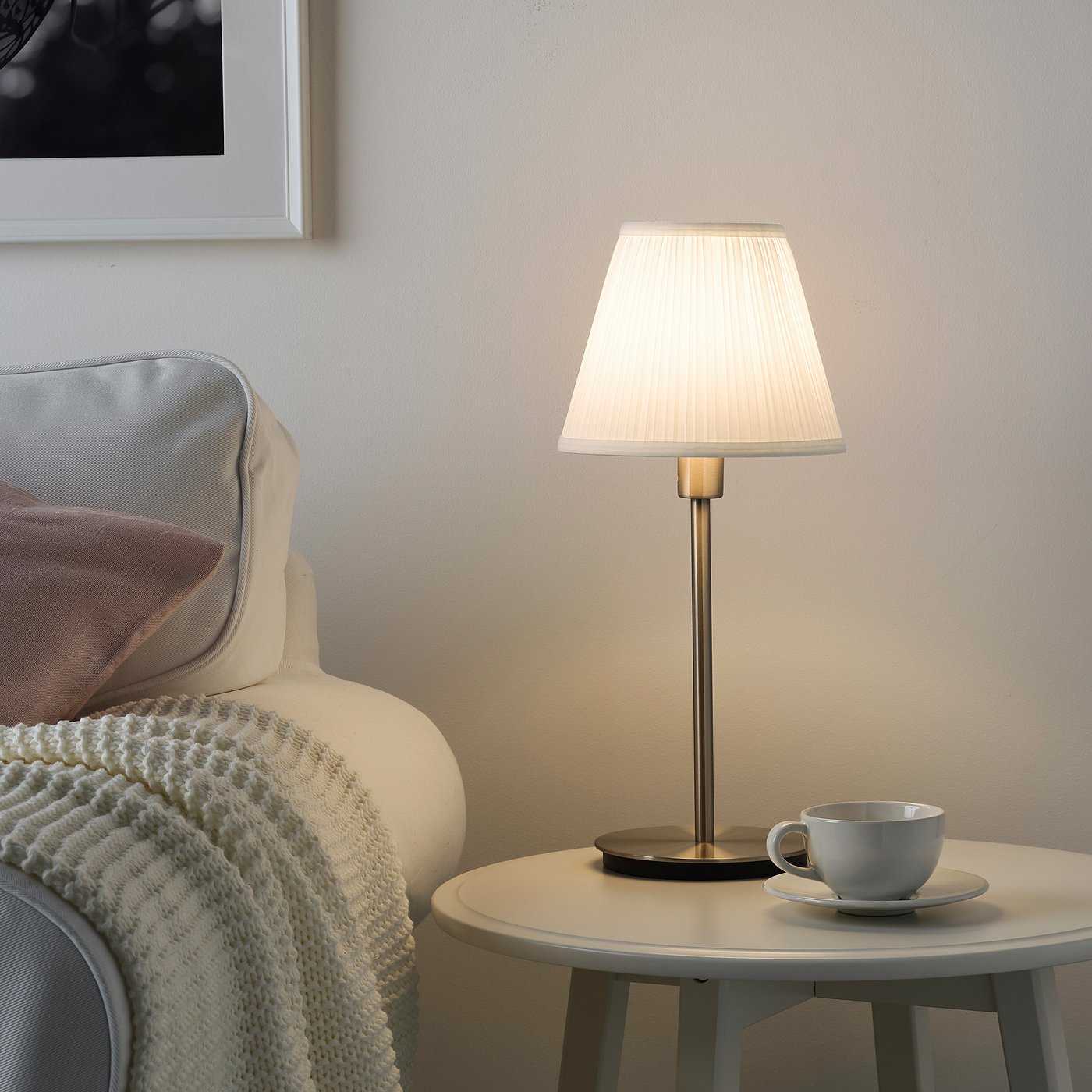 SKAFTET Osnova stone lampe, niklovano, 30 cm