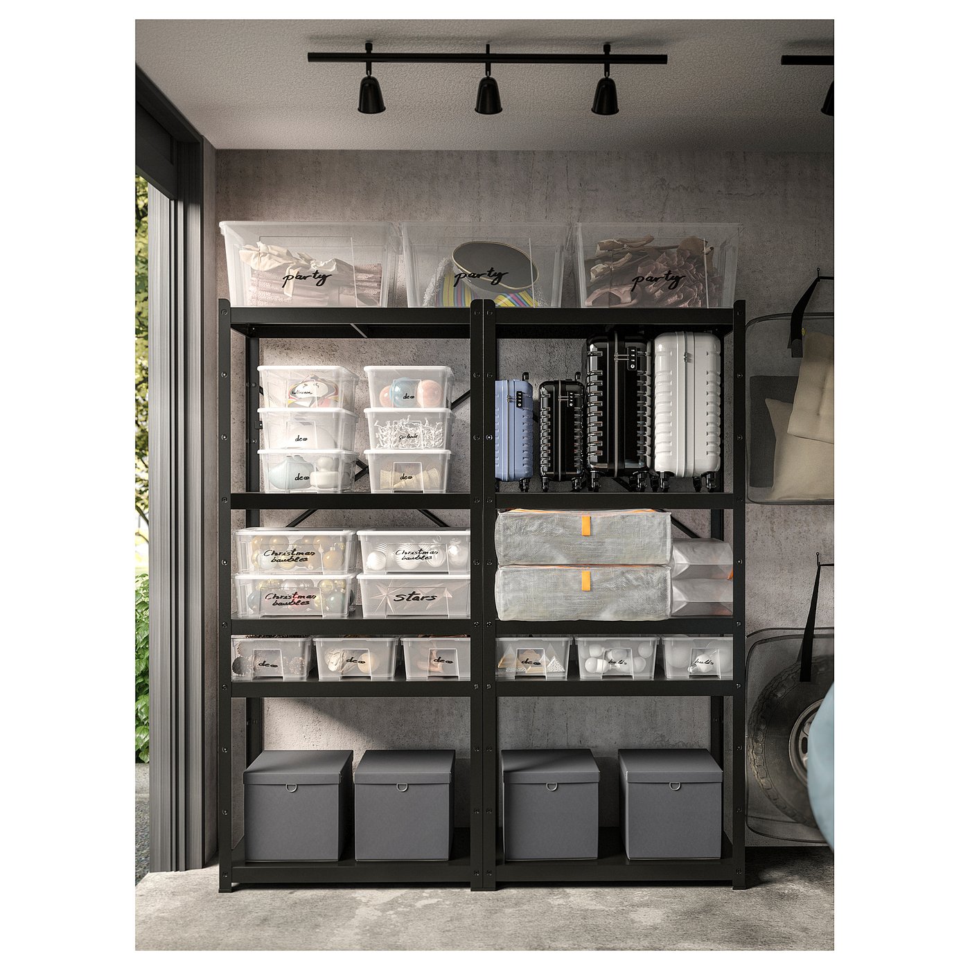 SKURUP Plafonski nosač s 3 mala reflektora, crna