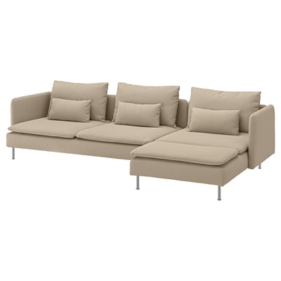 SÖDERHAMN Sofa 4-sed, s lenjivcem/Kelinge bež