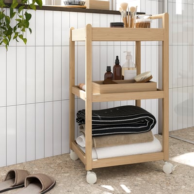 STEGESUND Kolica, svetli bambus, 42x33x76 cm