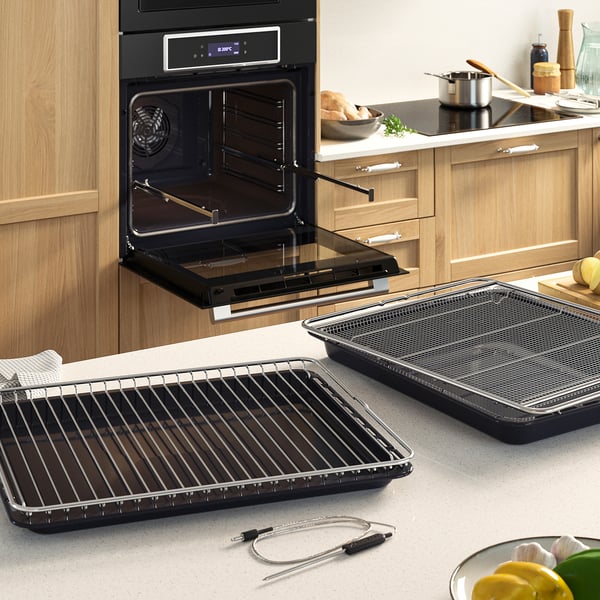 STENABY Rerna s ventilatorom, funkcija friteze na vruć vazduh pirolitičko/crna IKEA 700