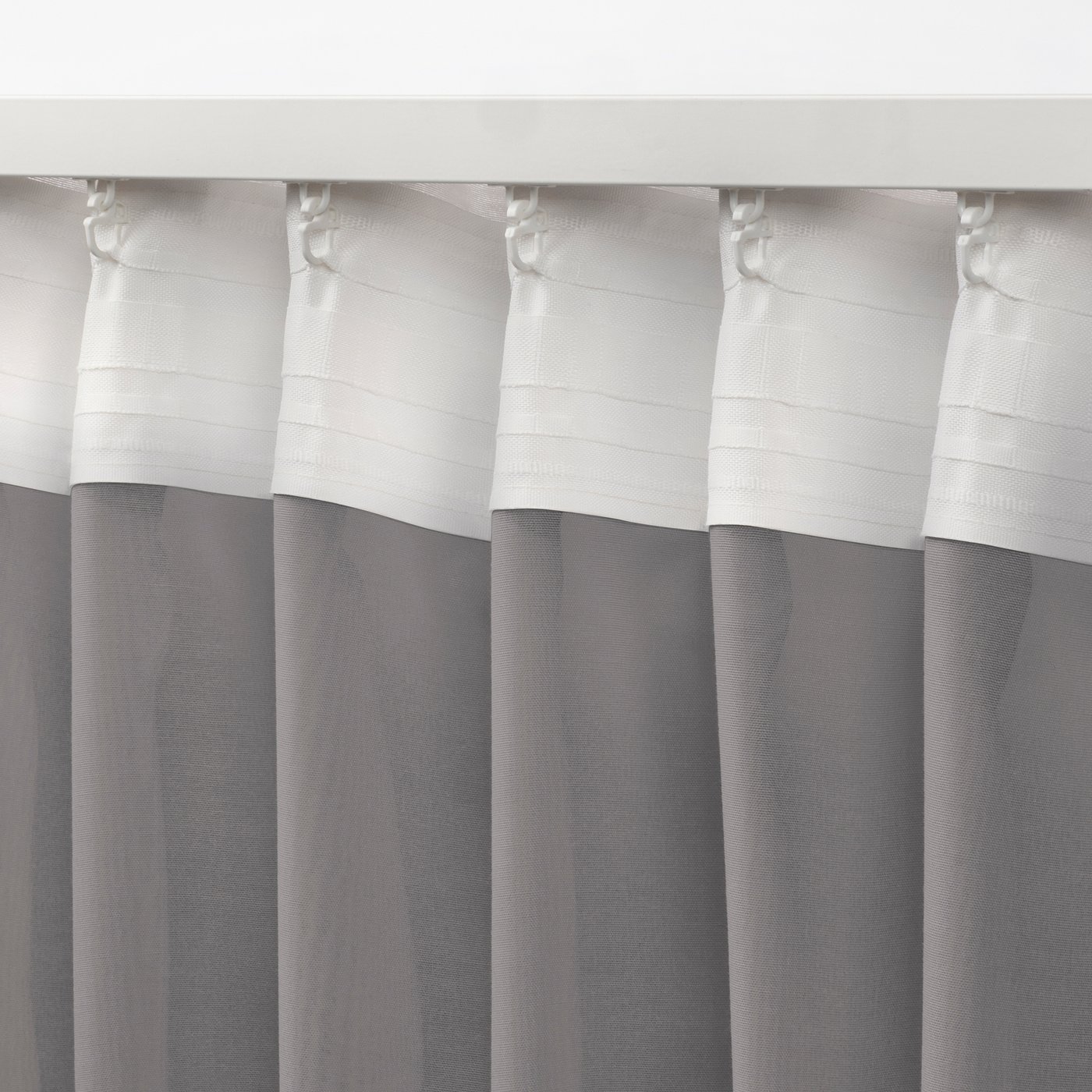 STENFRÖ Tanke zavese, 1 par, siva/s trakom za nabiranje, 145x300 cm