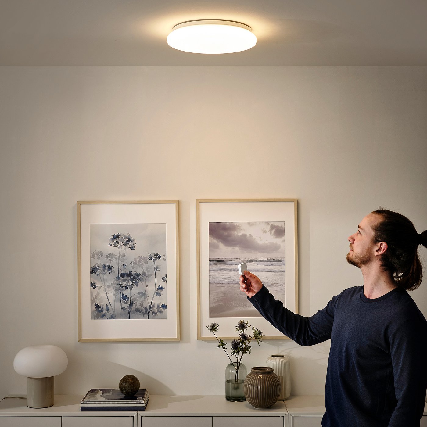 STOFTMOLN LED plafonska/zidna lampa, pametno bežično podešavanje intenziteta/toplobela bela, 37 cm