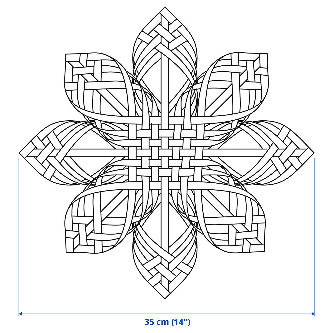 STRÅLA Abažur, bambus, 35 cm