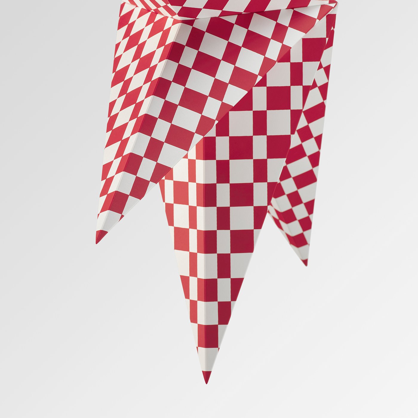 STRÅLA Abažur, crvena/bela, 70 cm