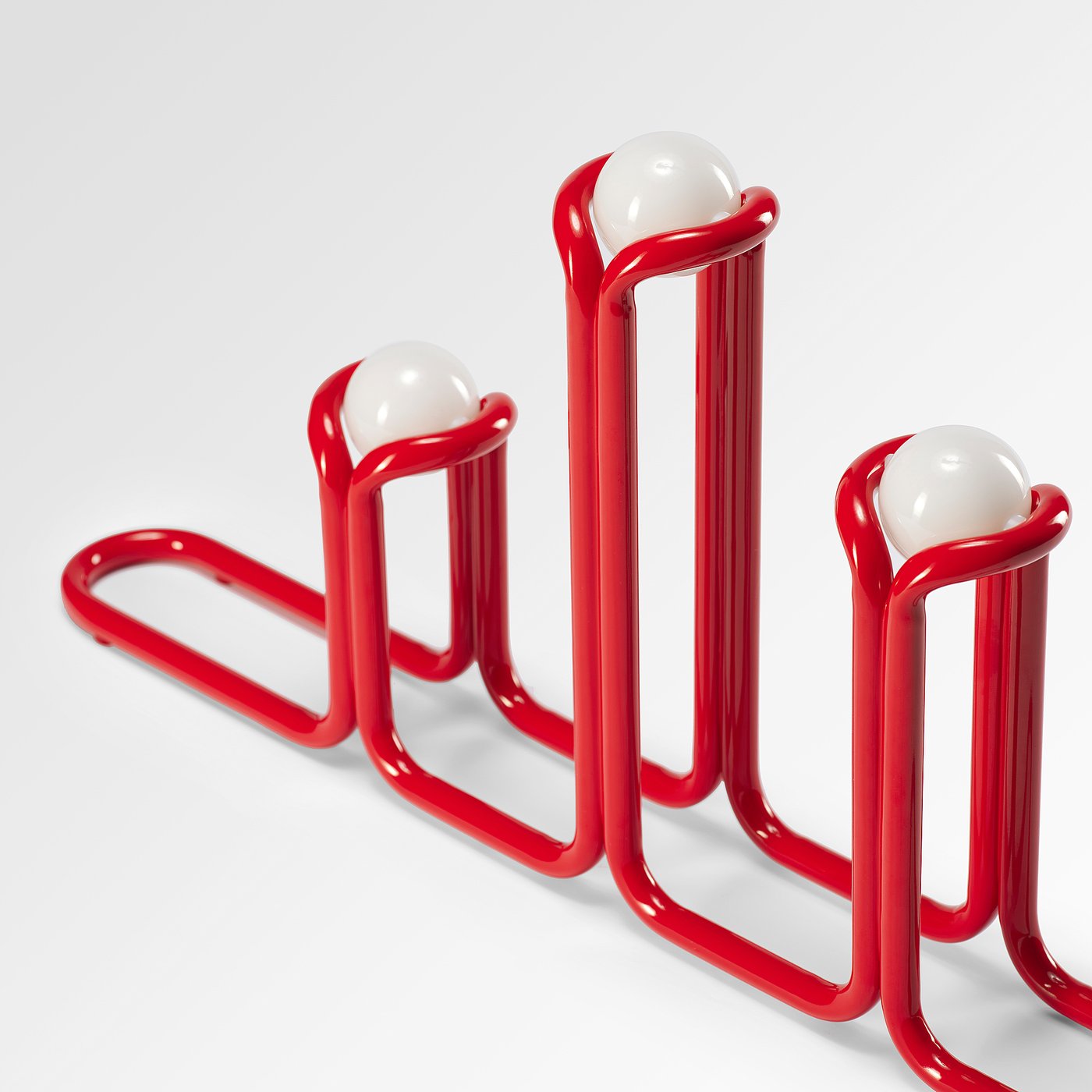 STRÅLA LED svećnjak, metal crvena