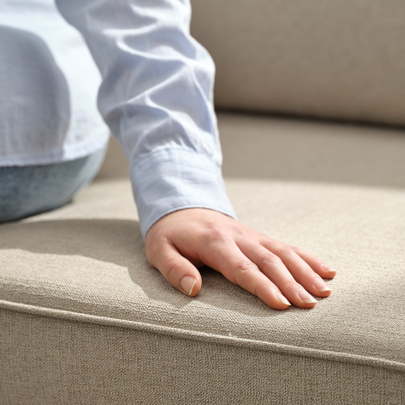 TORNSBORG Dvosed ležaj, Naggen bež/borovina