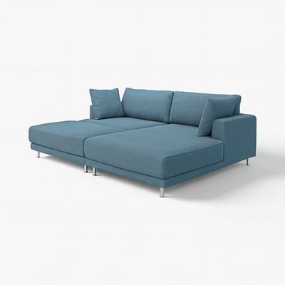 UPPÅKRA Modularna sofa trosed, s lenjivcem, desno sa stoličicom/Axvall tamnosiva-plava