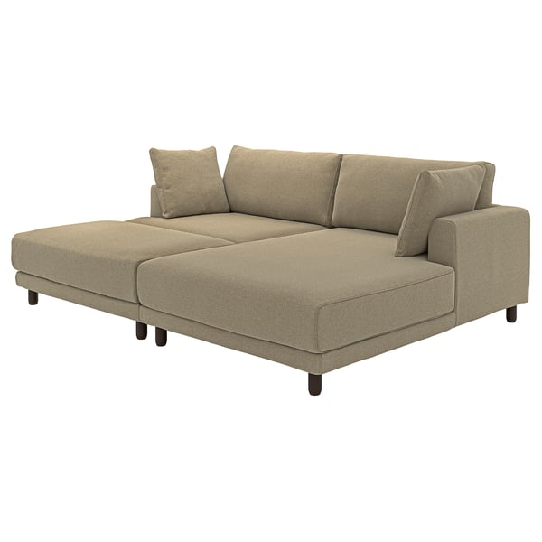 UPPÅKRA Modularna sofa trosed, s lenjivcem, desno sa stoličicom/Johanneshov smeđebež