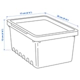 UPPSNOFSAD Kutija za odlaganje s poklopcem, crna, 25x17x12 cm/3.5 l