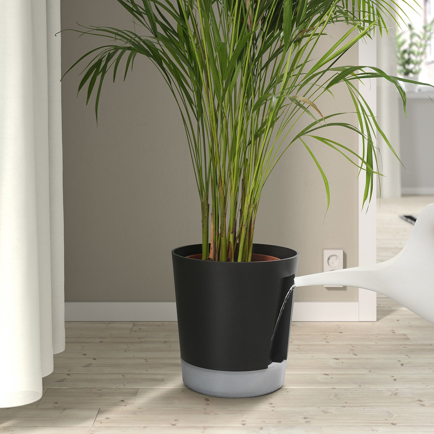 VÅRDTRÄD Saksija za samozalivanje, unutra/spolja prozirno/boja antracita, 24 cm