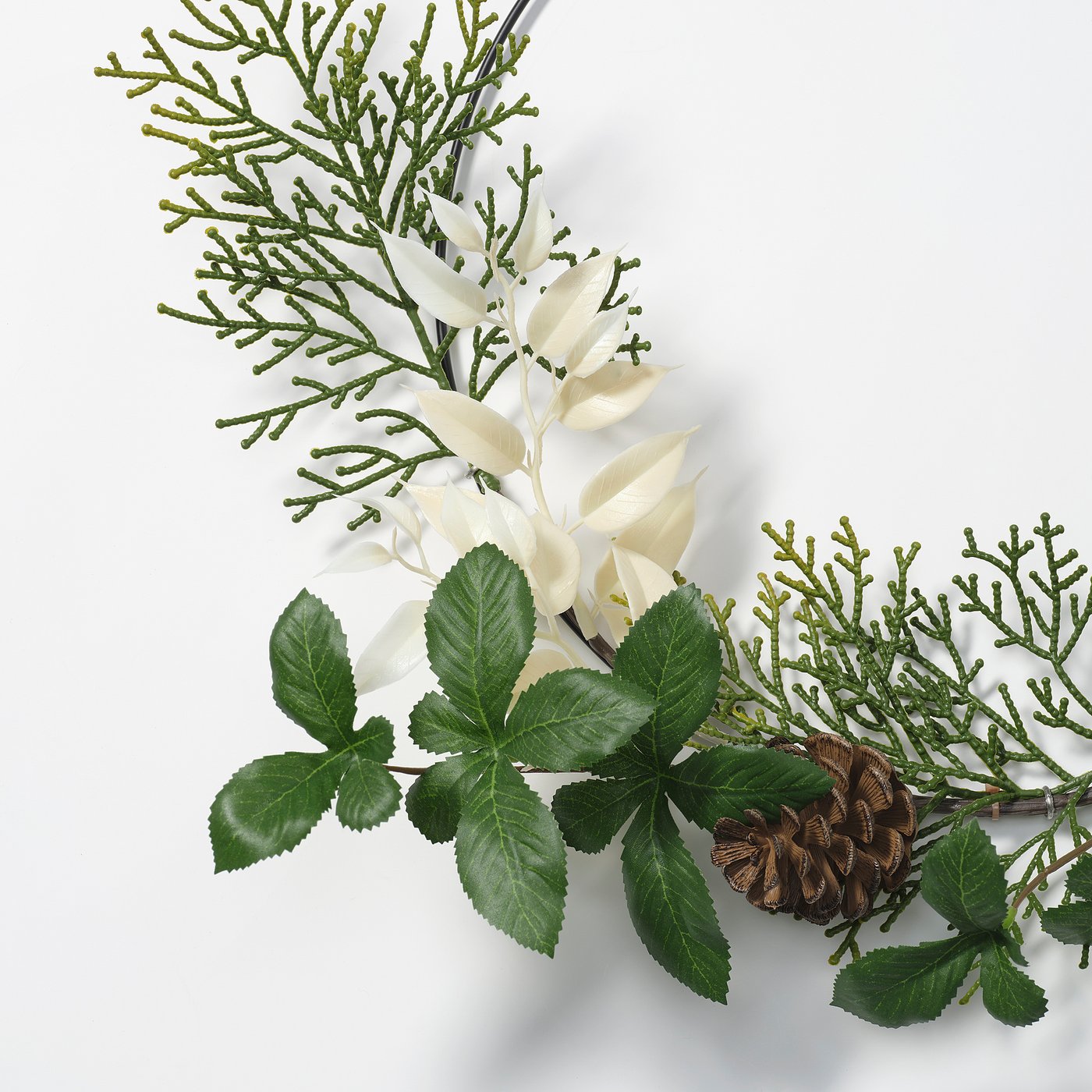 VINTERFINT Veštački poluvenac, unutra/spolja zelena/bela, 45 cm