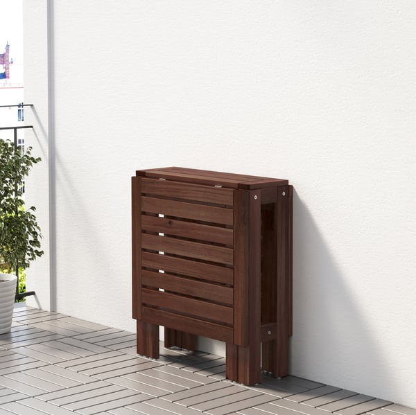 ÄPPLARÖ طاولة حائطية بأرجل تطوى، داخلية - صباغ بني - IKEA