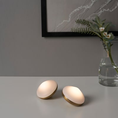 BJÖRKSPIREA إضاءة زينة ليد, لون نحاسي الماسي الشكل., 2 قطعة