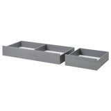 HEMNES صندوق تخزين سرير، طقم من 2, رمادي مصبوغ, 200 سم