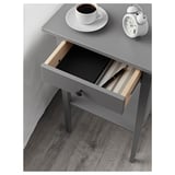 HEMNES طاولة سرير جانبية, رمادي مصبوغ, ‎46x35 سم‏