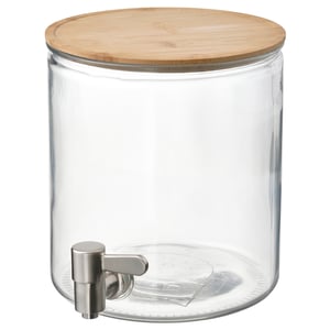 IKEA 365+ برطمان بحنفية, خيزران/زجاج شفاف, 4 ل