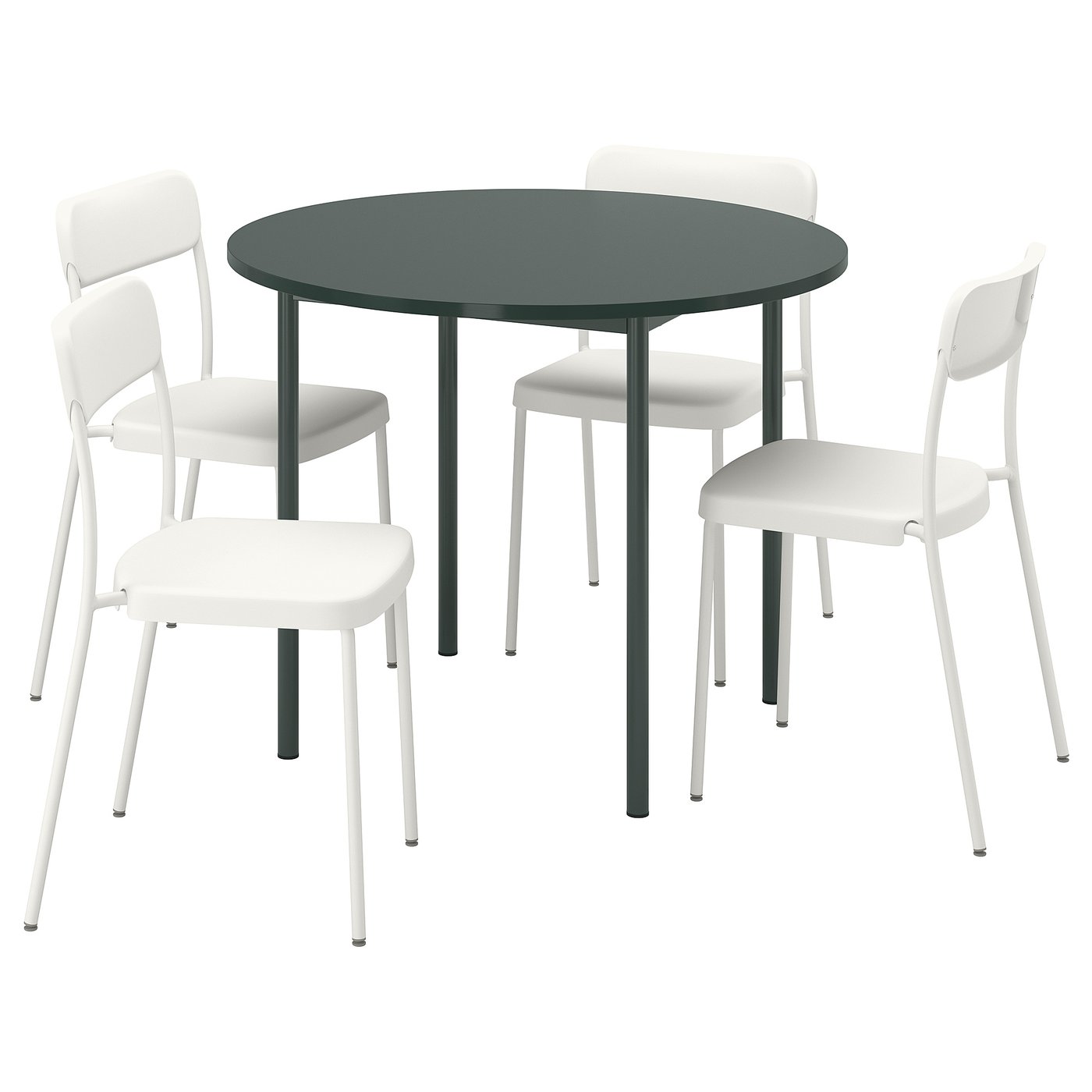طاولة و 4 كراسي IKEA PS 2026 / VIHALS، أخضر/أبيض، 96 سم — صورة 1