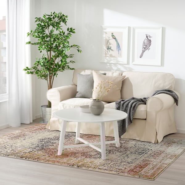 JEJSING سجادة، وبر قصير, أحمر/رمادي-بني, 160x235 سم