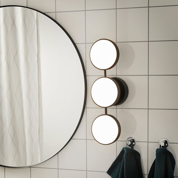 KABOMBA مصباح حائط LED, إضاءة قابلة للتعتيم مطفي/أسود, 47x14 سم