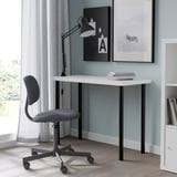 LINNMON / ADILS طاولة, أبيض/أسود, ‎100x45 سم‏