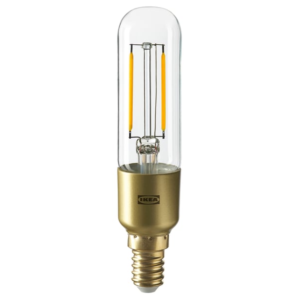 LUNNOM لمبة LED E14 200 lumen, إضاءة قابلة للتعتيم/على شكل أنبوبي زجاج شفاف, 25 مم