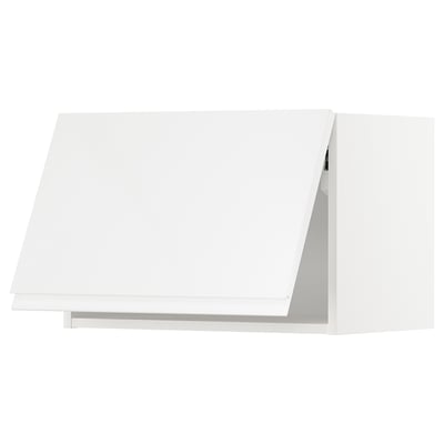 METOD خزانة حائط افقية, أبيض/Voxtorp أبيض/لامع, 60x40 سم